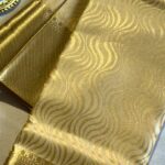 Golden wave pattern tissue silk saree - ZAR505
