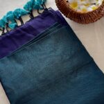 Khadi Cotton saree - Deep Teal ZAR542