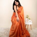 Handloom Gini khadi cotton - Sunset Orange ZAR546