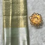 Metallic tissue silk saree - Mustard Olive ZAR511