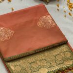 Premium soft silk - burnt orange and bottle green - ZAR569