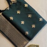 Banarasi soft silk bottle green - ZAR587