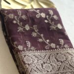 Banarasi georgette plum wine - ZAR595