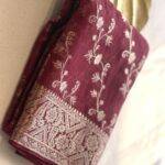 Banarasi georgette deep marroon - ZAR592